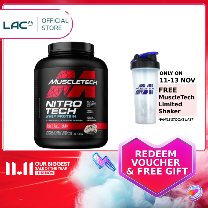 [expiry Jan 2026] Muscletech Nitro Tech Performance Series Cookies And Cream 4 Lb 1 8kg Lazada