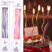 6Pcs Thread Retro Curve Candle Curved Happy Birthday Cake Topper Decorations Ornament Festival Party Baking Dessert Supplies