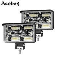 Aeobey เลนส์แท่ง Led รถไฟหน้ารถจักรยานยนต์ตัดหมอกรถบรรทุก4นิ้ว130W สองสปอร์ตไลท์สีไฟขับรถ Led