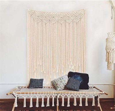 【cw】Handmade Bohemia Tapestry Boho Rustic Wedding Macrame Curtain DIY Wall Hanging Backdrop Cotton Vintage Party Home Decor Gifts