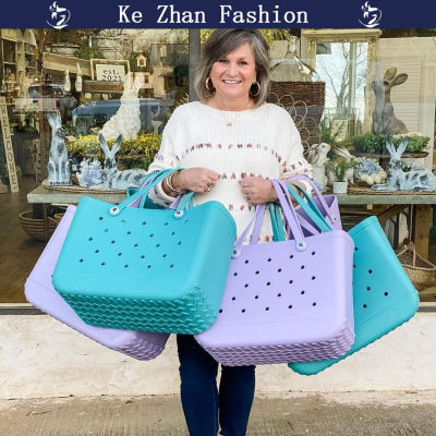 กระเป๋าถือหลายสีสำหรับผู้หญิง Ke Zhan BaKe Zhan ที่แบ่งช่องแบบล้างน้ำได้สีทึบเรียบง่าย