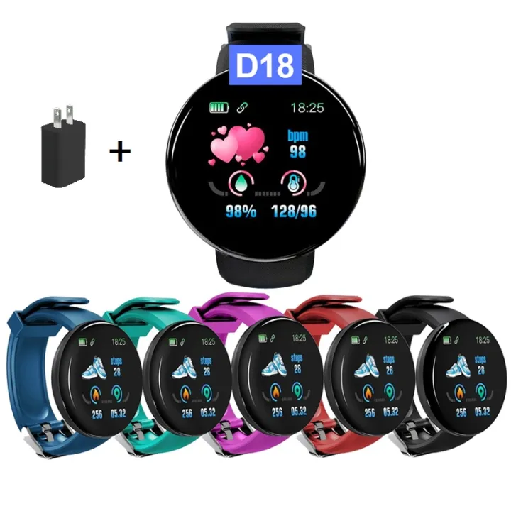 【Free Charger】Intelligent Waterproof Upgraded SmartWatch D18 Fitness