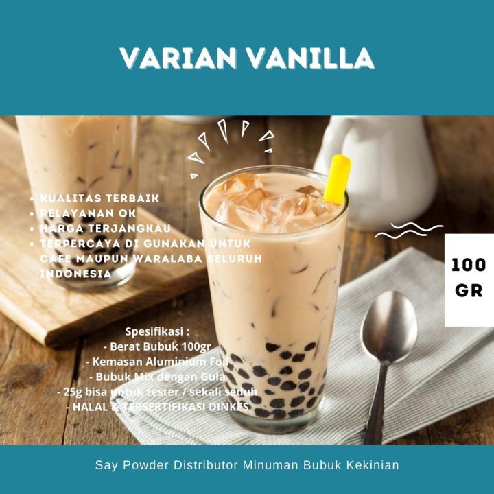 Bubuk Minuman Rasa Vanilla 100gr Serbuk Minuman Aneka Rasa Minuman Kekinian Bubuk Minuman Sachet 5005