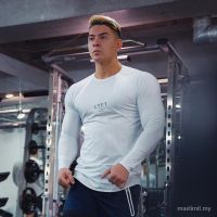 Men Quick-Drying Running Sports Long-Sleeve T-Shirt Brand Gym Fitness Compression Skinny Tees Top Male Jogging Training Clothing