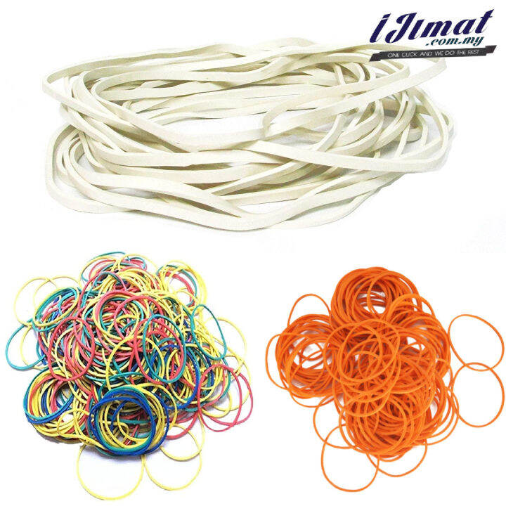 Orange & Multi Colour Rubber Band / Large Postal White / Colour Rubber