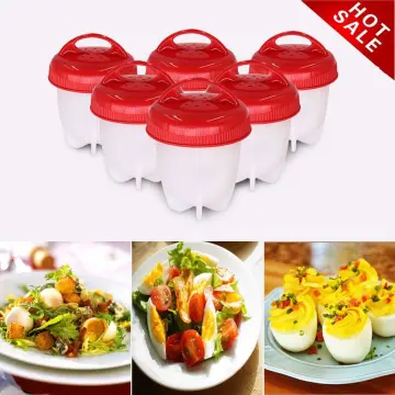 Egg Cooker - Hard Boiled Eggs Without The Shell, 6 Egg Cups,non Stick  Silicone Boiled Steamer Eggies