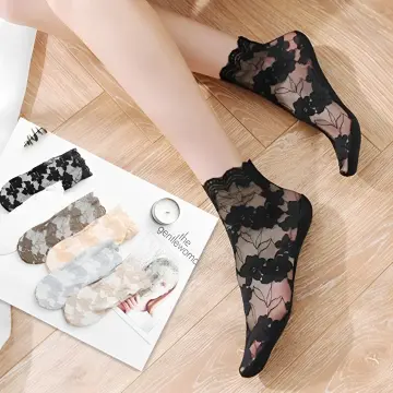 Women's Summer Thin Lace Socks Non-slip Breathable Floral Ankle Socks  Hosiery