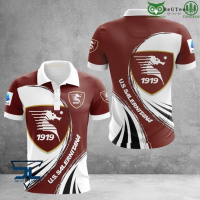 Summer Serie A US Salernitana 1919 3D Polo Tshirt Hoodie jersey fashion polo shirt