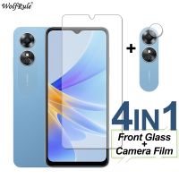 4-In-1 Tempered Glass For OPPO A17 A17K A16 A16S A15 A15S A35 Screen Protector Protective Phone Camera Lens Film For OPPO A17