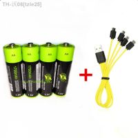 tzle25 4PCS Hot sale ZNTER USB1.5V AA rechargeable battery 1700mAh USB rechargeable lithium polymer battery 1PCS Micro USB cable