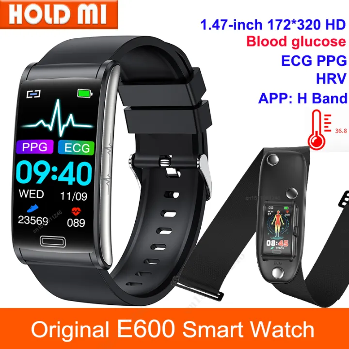 e600-สมาร์ทนาฬิกากลูโคสกลูโคสบลูทู-ธ-โทรหน้าจอสัมผัส-hd-สมาร์ทนาฬิกาการตรวจสอบคลื่นไฟฟ้าหัวใจอุณหภูมิร่างกายกันน้ำติดตามการออกกำลังกายสำหรับ-android-และ-ios-สร้อยข้อมือสมาร์ท