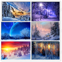 Snow landscape Diamond Painting full round landscape DIY Diamond Embroidery winter scenery landscape Mosaic drill