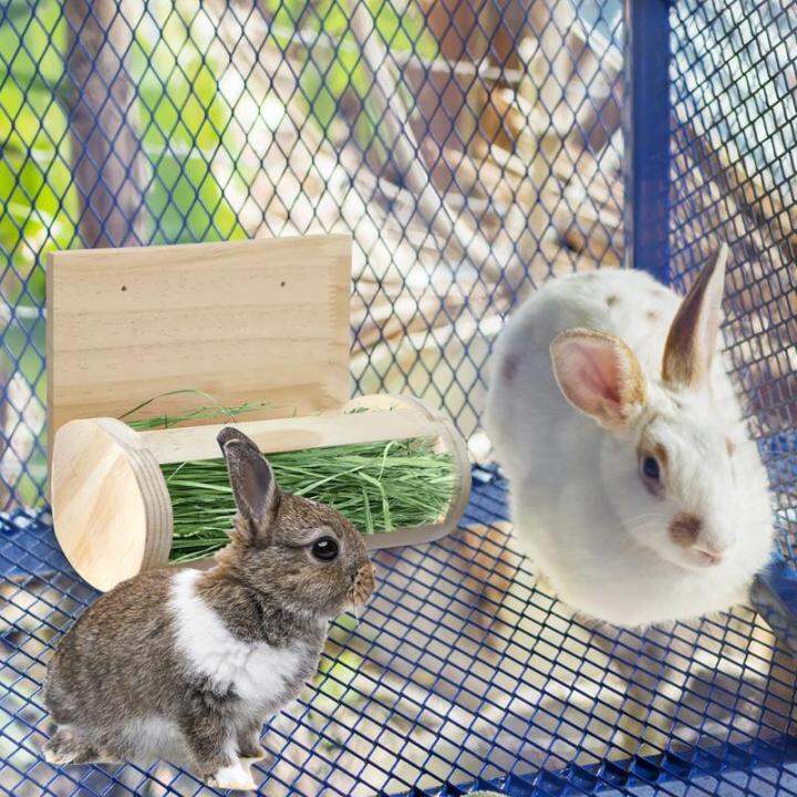 rabbit-hay-feeder-chinchilla-rabbit-food-dispenser-wooden-rolling-rabbit-hay-rack-bunny-hay-manger-for-hamster