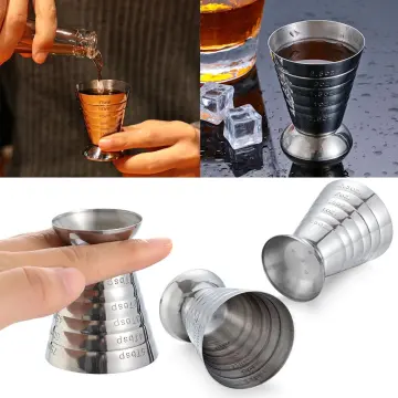 75ml Metal Measure Cup Drink Tool Shot Ounce Jigger Bar Mixed Cocktail  Be-_`