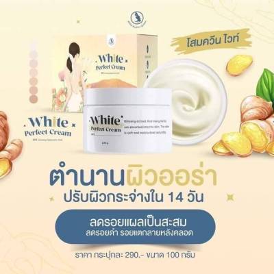 แพคเกจใหม่ โสมควีน ครีมโสมในตำนาน 100กรัม Qween White Perfect Cream ขนาด 100 กรัม