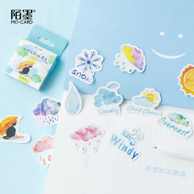 imoda 46Pcsbag Creative Weather Stickers Cute Diary Journal Stationery Flakes Scrapbooking DIY Decorative Stickers