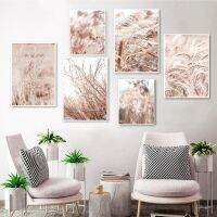 Goodstore ข้าวสาลี Wildflowers Reed Grass Wall Art ภาพวาดผ้าใบภูมิทัศน์ Nordic Modern โปสเตอร์และพิมพ์สำหรับตกแต่งห้องนั่งเล่น