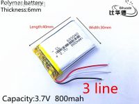 3 line Free Shipping 3.7V 800mAh 603040 Lithium Polymer LiPo Rechargeable Battery For Mp3 Mp4 Mp5 DIY [ Hot sell ] bs6op2