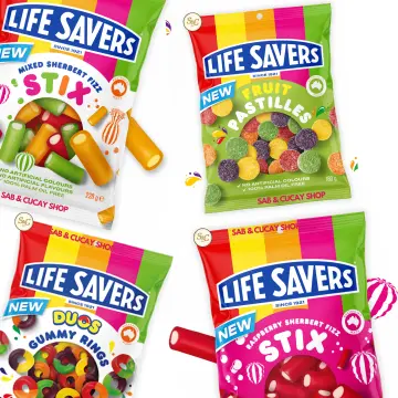 Lifesavers Raspberry Sherber Fizz Stix 220g is not halal