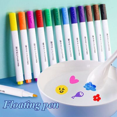 MOKEELO 12 Colors Floating Magical Water Painting Pen DIY Graffiti Creating Whiteboard Marker Pen School Student Art Stationery