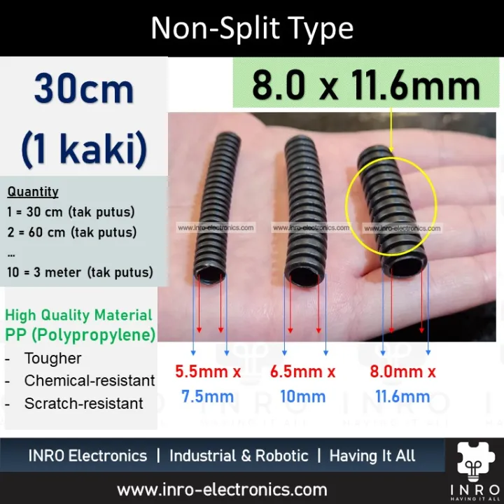 [30cm] Flexible Corrugated PVC Conduit, Automotive Wire Conduit