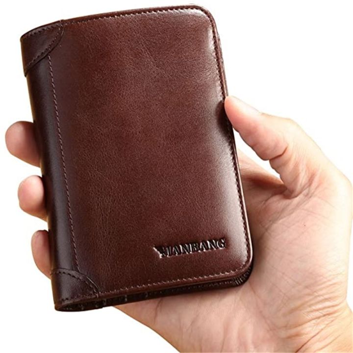 layor-wallet-กระเป๋าสตางค์ผู้ชาย39-s-กระเป๋าสตางค์-rfid-หนังพับสามทบแท้พร้อมหน้าต่าง-id-และกระเป๋าใส่บัตรเครดิต