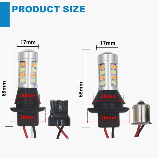 2pcs-dual-รุ่นรถ-drl-amp-ไฟเลี้ยว-led-t20-1156-42-smd-ไฟวิ่งกลางวันสีขาวสีฟ้าสีเหลืองน้ำแข็งสีฟ้าสีม่วง