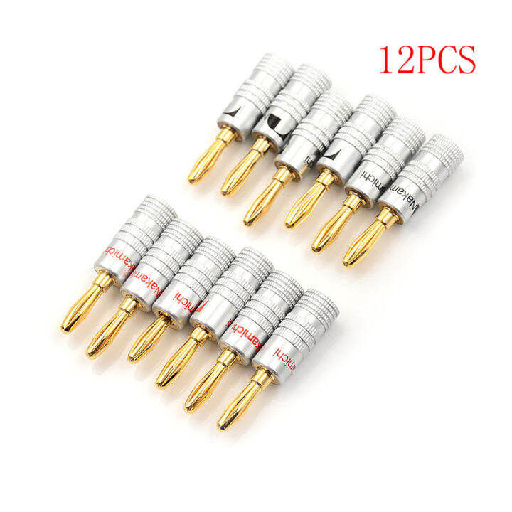 wuyangmin 12Pcs Golden Nakamichi Speaker Banana Plug Connector Adapter Connectors Lazada Singapore