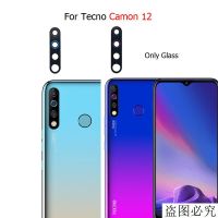 กระจกกล้องถ่ายรูปสำหรับ Tecno Camon 12กล้องมองหลังด้านหลังพร้อมกาวสติกเกอร์ป้องกันชิ้นส่วนซ่อมแซม