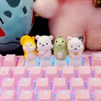 （Miss qis keycap）สัตว์แมวไดโนเสาร์ Kawaii Keycaps สำหรับ Keycaps DIY Keycaps