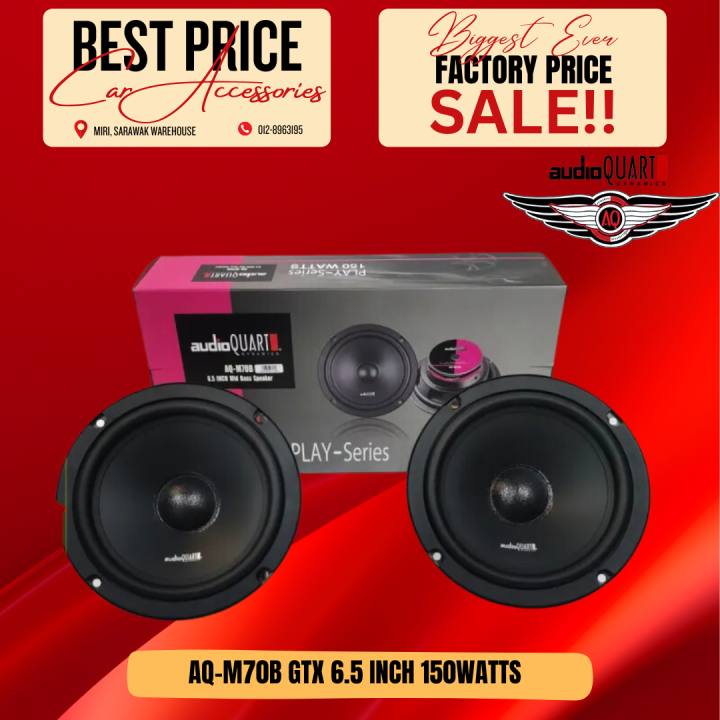 AQM70B GTX SERIES AUDIO QUART 6.5" INCH MID BASS SPEAKER CAR AUDIO 150