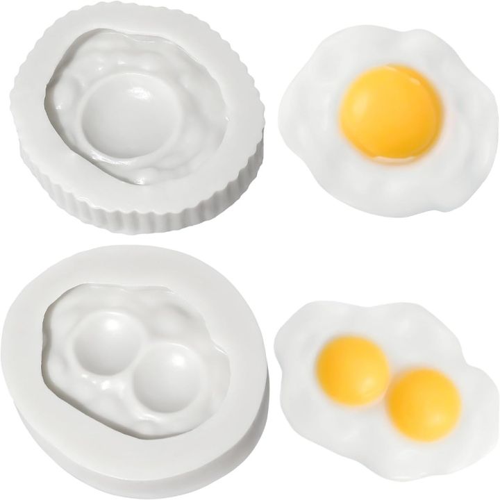 tianbei-แม่พิมพ์ซิลิโคนไข่ลวก2ชิ้นพวงกุญแจแม่พิมพ์ไข่ไข่แดงคู่แม่พิมพ์สบู่ผู้หญิง