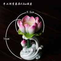 Chinese Lotus Candlestick Home Decoration Buddhist Ceramics Decor Accessories Buddha Hall Butter Lamp Base Buddha Tools Supplies