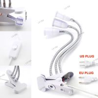 E27 Socket 3 Heads Flexible Light Clip With On/Off Switch Lamp Holder For Desk Light LED Plant Grow Bulbs Base YB8TH