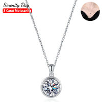 Serenty Day Real D สี3กะรัต Moissanite Bubbles จี้สร้อยคอผู้หญิง100 S925เงินสเตอร์ลิงคอเครื่องประดับ Fine