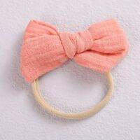 Bando Bayi โบว์ผมผ้าฝ้ายสำหรับเด็กหมวกเด็กสีผ้าไนลอนยืดหยุ่นแฟชั่นสำหรับสาวผม