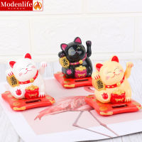 [Modenlife] 6.5X7X8ซม. พลังงานแสงอาทิตย์ LuckyCat เครื่องประดับต้อนรับแมวที่มีแขนโบกมือให้แมวให้โชคตกแต่งบ้านสำนักงานและลงนิวซีแลนด์