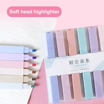 6pcs Pastel Highlighters Aesthetic Cute Highlighters and Pens No Bleed,  with Mild Assorted Colors, Dry Fast Easy to Hold for Journal Planner Notes  School Office Supplies