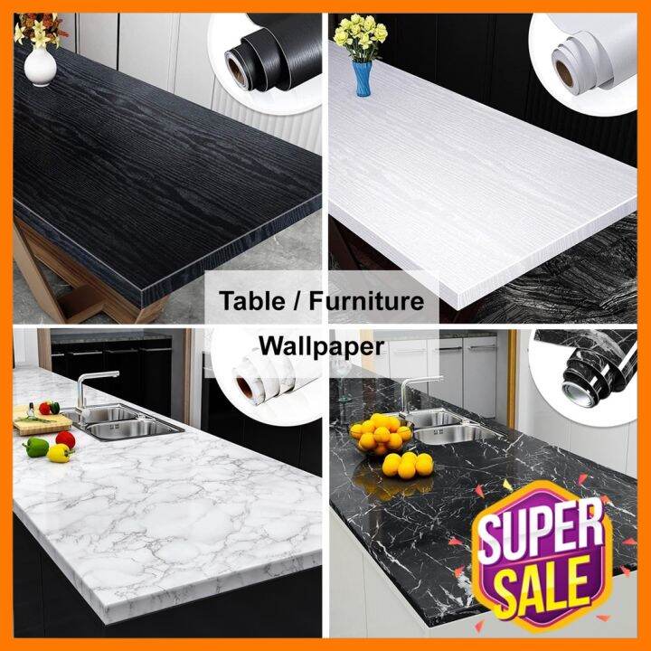Wood Marble Table Top Countertop Wallpaper Sticker Furniture Kitchen