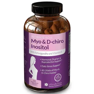  Premium Inositol Supplement - Myo-Inositol and D-Chiro Inositol  Plus Folate and Vitamin D - Ideal 40:1 Ratio - Hormone Balance & Healthy  Ovarian Support for Women - Vitamin B8-30 Day Supply 