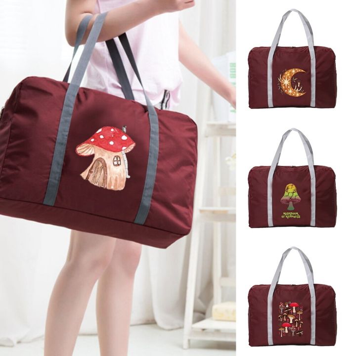 Foldable Travel Bag Unisex Large Capacity Bag Luggage Portable Women  Handbags Men Mushroom Print Luggage Clothes Storage Bag on OnBuy