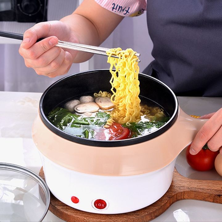 Multifunctional Electric Cooker Hot Pot Mini Non-stick Food Noodle Cooking  Skillet Egg Steamer Soup Heater