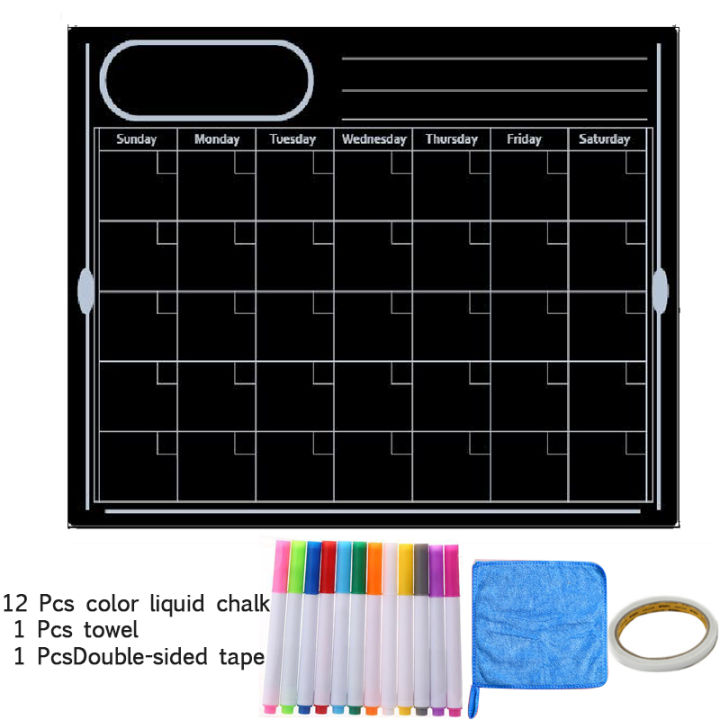 black-board-magnetic-weekly-monthly-planner-calendar-fridge-erasable-memo-message-writing-dry-erase-door-board-wall-sticker-kids