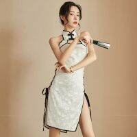 【Hot Sale】 lingerie sexy strap seduction of style side slit hollow cheongsam long 116