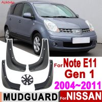 4x รถ Mud Flaps Splash Guards สำหรับ Nissan Note E11 Gen 1 2004 - 2011 Mudflaps ด้านหน้าด้านหลังล้อยาง Mud Shield Cover Protector