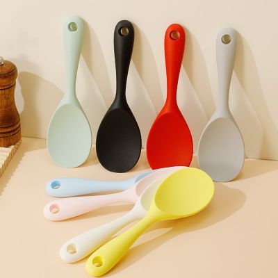 ❉● Simple Silicone Rice Spoon Household Kitchenware High Temperature Resistant Food Grade Non stick Spoon Special Rice Spoon