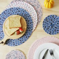 PVC Cotton Yarn Lace Drink Coasters Dining Table Dish Cup Mat Placemat Bowl Tea Party Kitchen Accessories Decoration Home Decor