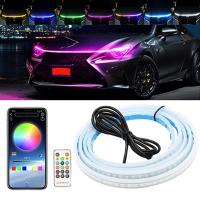 [ANYA Auto Parts] DRL Led Car Hood Light Strips APP ฝาครอบเครื่องยนต์รถยนต์แบบยืดหยุ่นไฟหน้ากันน้ำไฟวิ่งกลางวันโคมไฟตกแต่งสีสันสดใส