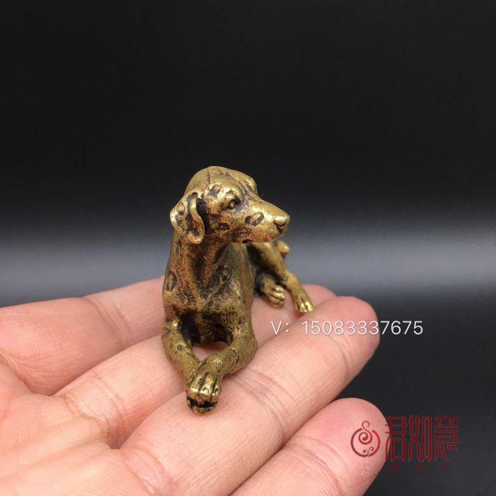 today-sale-เครื่องประดับสุนัขทองแดงสุนัขราศีทองเหลืองสุนัขลายจุดที่จับลายสุนัขสีบรอนซ์แบบโบราณ-paperweight-ศิลปะทำจากทองสัมฤทธิ์พระพุทธรูปทิเบตเนปาล