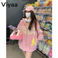 Viyaa เสื้อฮู้ด เสื้อแขนยาวอบอุ่น หลวมและสบาย สไตล์ ทันสมัย สบายๆ ล้ำสมัย WJK2390PER 41Z231012